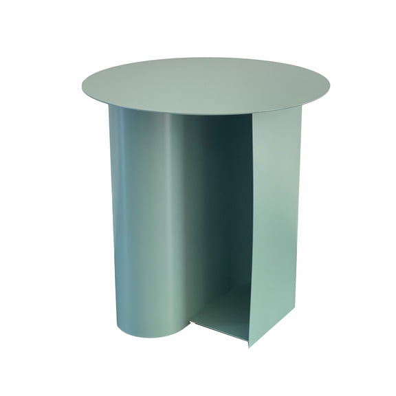 Benjara Rati 19 Inch Side End Table with Magazine Rack, Round Top, Green Finish