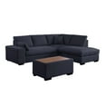 thumbnail image 1 of Eri 100 Inch Sectional Sofa, Right Chaise, Ottoman, Pillows, Dark Gray, 1 of 6