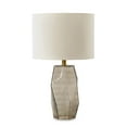 thumbnail image 1 of Benjara BM317490 24 in. Table Lamp, Hexagonal Textured Glass Base, Drum Shade, Gray, 1 of 5