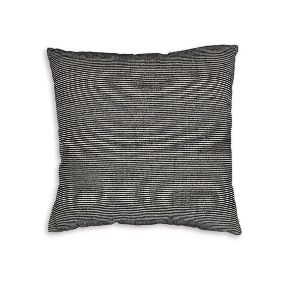 Throw Pillow Set of 4, 20 Inch, Cotton, Black White Stripes, Straight Edge