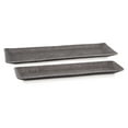thumbnail image 1 of Rumi Decorative Tray Set of 2, Rectangular, Cast Aluminium, Pewter Gray, 1 of 5