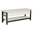 thumbnail image 1 of Ciara Storage Bench, White Engineered Wood, Black Solid Wood Legs, 48 Inch, 1 of 2