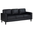 thumbnail image 1 of Rumi Sofa, Black Faux Leather, Modern Track Arms, Foam Cushions, 77 Inch, 1 of 2