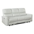 thumbnail image 1 of Lima Power Recliner Sofa- Ivory Faux Leather- USB Port- Cushions- 83 Inch, 1 of 6