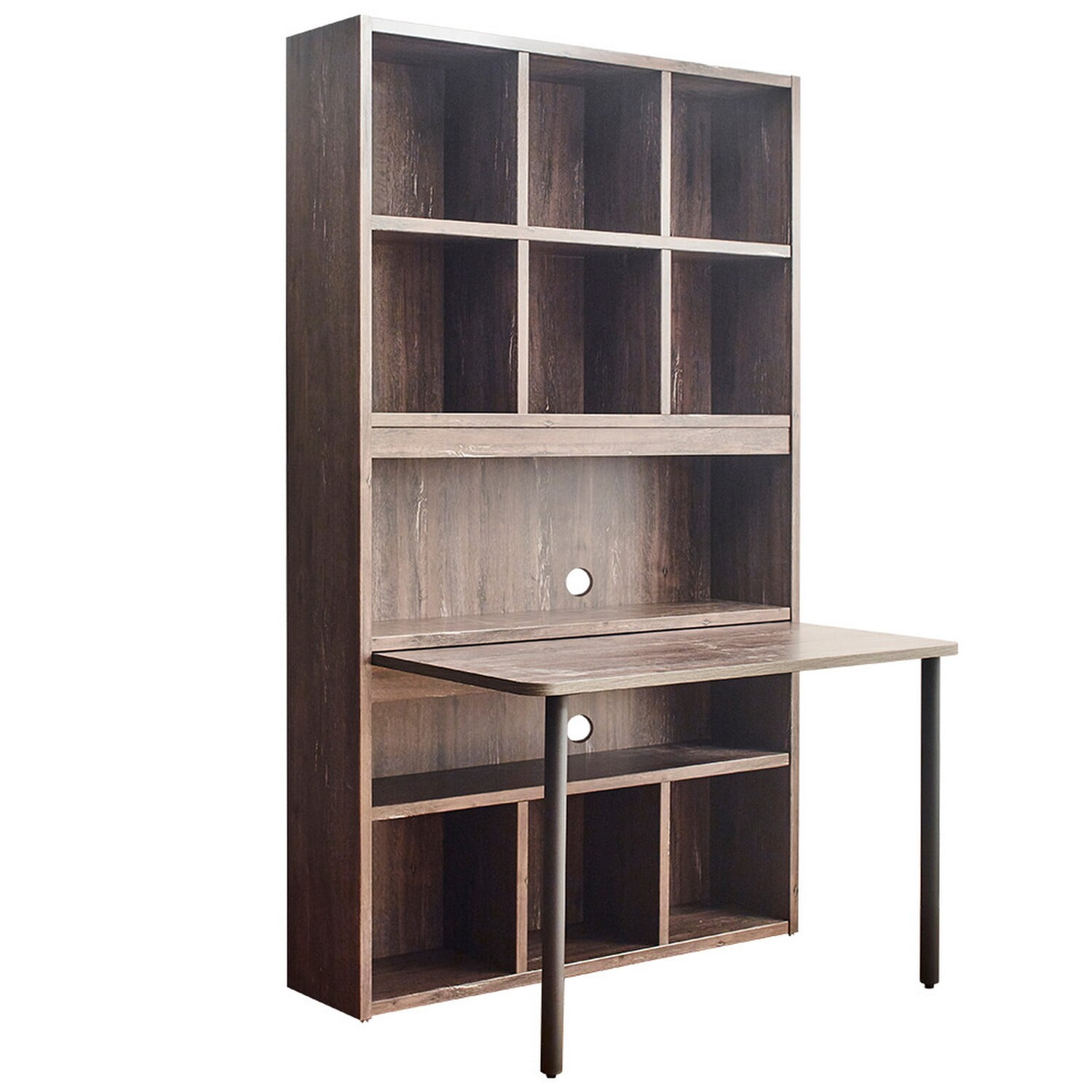 Benjara BM319197 78 in. Jery 9 Cubes Storage Farmhouse Rustic Gray ...