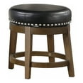 thumbnail image 1 of Bara 20 Inch Swivel Dining Stool- Round Faux Leather- Brown- Set of 2, 1 of 6