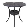 thumbnail image 1 of Benjara Belmount 42 Inch Aluminum Bar Table, Lattice Cut Out Pattern, Dark Bronze, 1 of 5