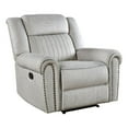 thumbnail image 1 of Ben Manual Reclining Chair- 41 Inch- Gray Microfiber- Nailhead Trims, 1 of 6