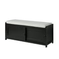 thumbnail image 1 of Benjara Bench with 2 Sliding Cabinets and Ring Pulls, Black, 1 of 5