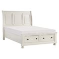 thumbnail image 1 of Benjara Bency California King Sleigh Style Platform Bed, 2 Drawer Footboard, White, 1 of 5