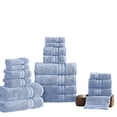 thumbnail image 1 of Bergamo 18 Piece Spun loft Towel Set with Striped Pattern The Urban Port, Blue, 1 of 2