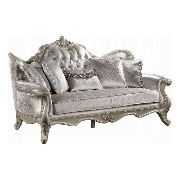 Bertha Sofa- Ornate Carved European Classic Beige Champagne- 85 Inch