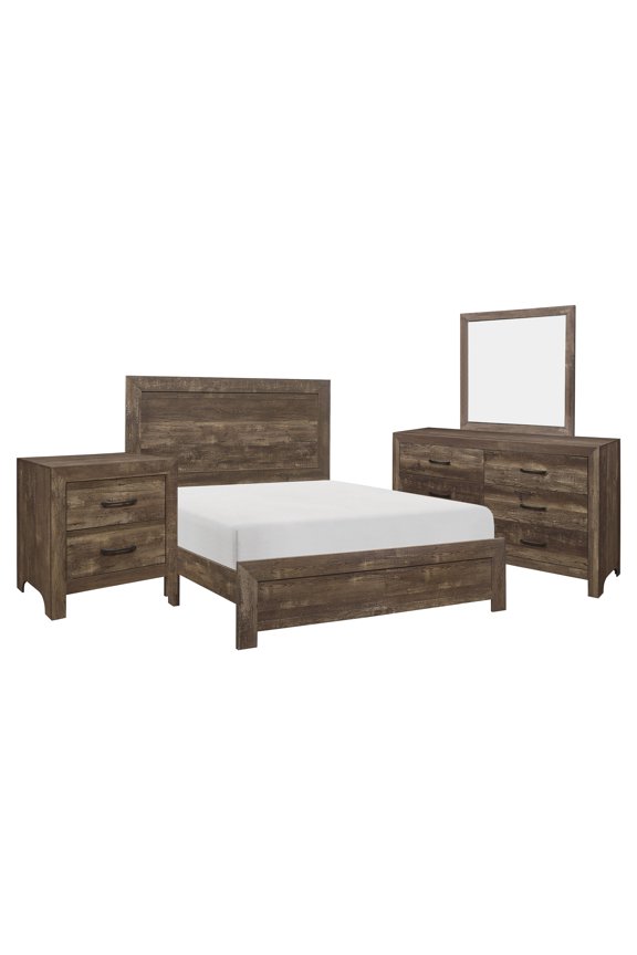 Bo Four Piece Queen Size Bedroom Set, Brown