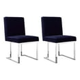 thumbnail image 1 of Boly 19 Inch Dining Chair, Set of 2, Navy Blue Velvet, Foam, Chrome Steel, 1 of 6