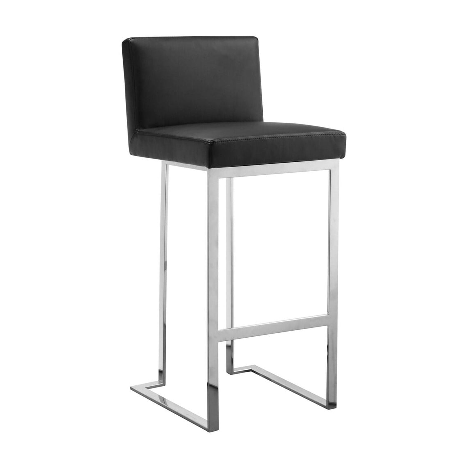 Sie 24 Inch Counter Height Chair, Nailhead Trim, Gray Fabric, Black Wood