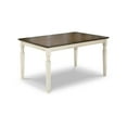 thumbnail image 1 of Borg Dining Table, 60 Inch Rectangular Brown Wood, White Turned Legs, 1 of 3