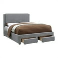 thumbnail image 1 of Benzara Bovi Fabric California King Size Bed with 2 Storage Drawers in Gray, 1 of 5