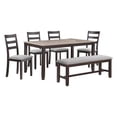 thumbnail image 1 of Benjara Cameron 5 Piece Dining Table and Chairs Set, Transitional Brown Wood, 1 of 5