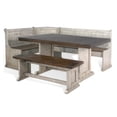 thumbnail image 1 of Camie 4pc Corner Breakfast Nook Set, Gray Brown Dining Table and Bench, 1 of 6