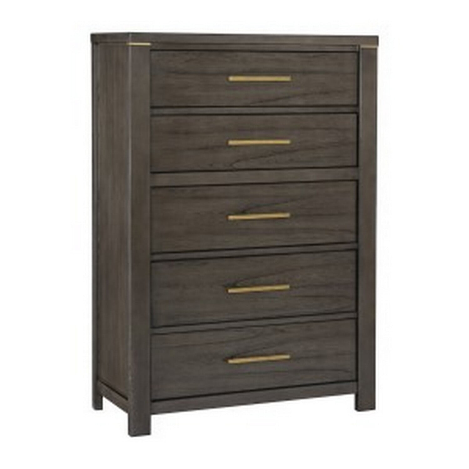 Benjara Carie 58 Inch Tall Dresser Chest, 5 Drawers, Gold Handles ...