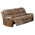 thumbnail image 1 of Charles Manual Recliner Sofa, Chestnut Brown Faux Leather, 78 Inch, 1 of 7
