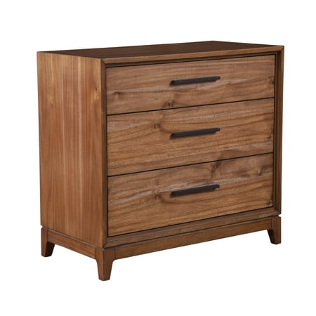 Benjara Chest with 3 Drawers and Wooden Frame, Brown
