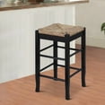 thumbnail image 1 of Chris 24 Inch Counter Stool with Wood Frame, Handwoven Rush Seat, Black, 1 of 6