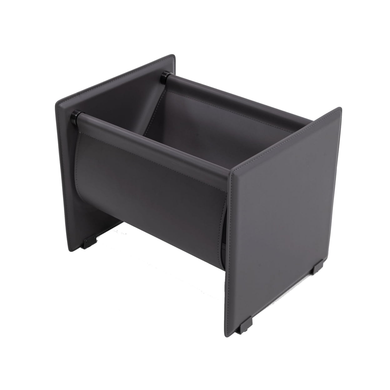 Cid 20 Inch Modern Magazine and File Stand, Saddle Leather Stitching ...