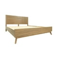 thumbnail image 1 of Benjara Cid Allie King Platform Bed, Panel Headboard, Walnut Brown Acacia Wood, 1 of 6