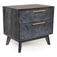 thumbnail image 1 of Benjara Cid Coy 23" Nightstand- 2 Drawers with Gold Metal Handles- Ash Gray, 1 of 6