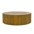 thumbnail image 1 of Benjara Cid Eliott 39 Inch Coffee Table, Round Walnut Brown Solid Poplar Wood Frame, 1 of 6