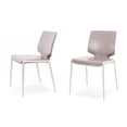 thumbnail image 1 of Cid Fiji 18 Inch Stackable Dining Chair Set of 2 Light Gray Vegan Leather, 1 of 6
