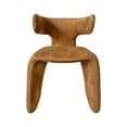 thumbnail image 1 of Cid Fiu 22 Inch Dining Chair, Curved Wingback, Brown Textured Polyester, 1 of 6
