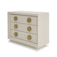 thumbnail image 1 of Benjara Cid Jorie 39 Inch Nightstand, 3 Drawers, Cream White Wood, Steel Handles, 1 of 5