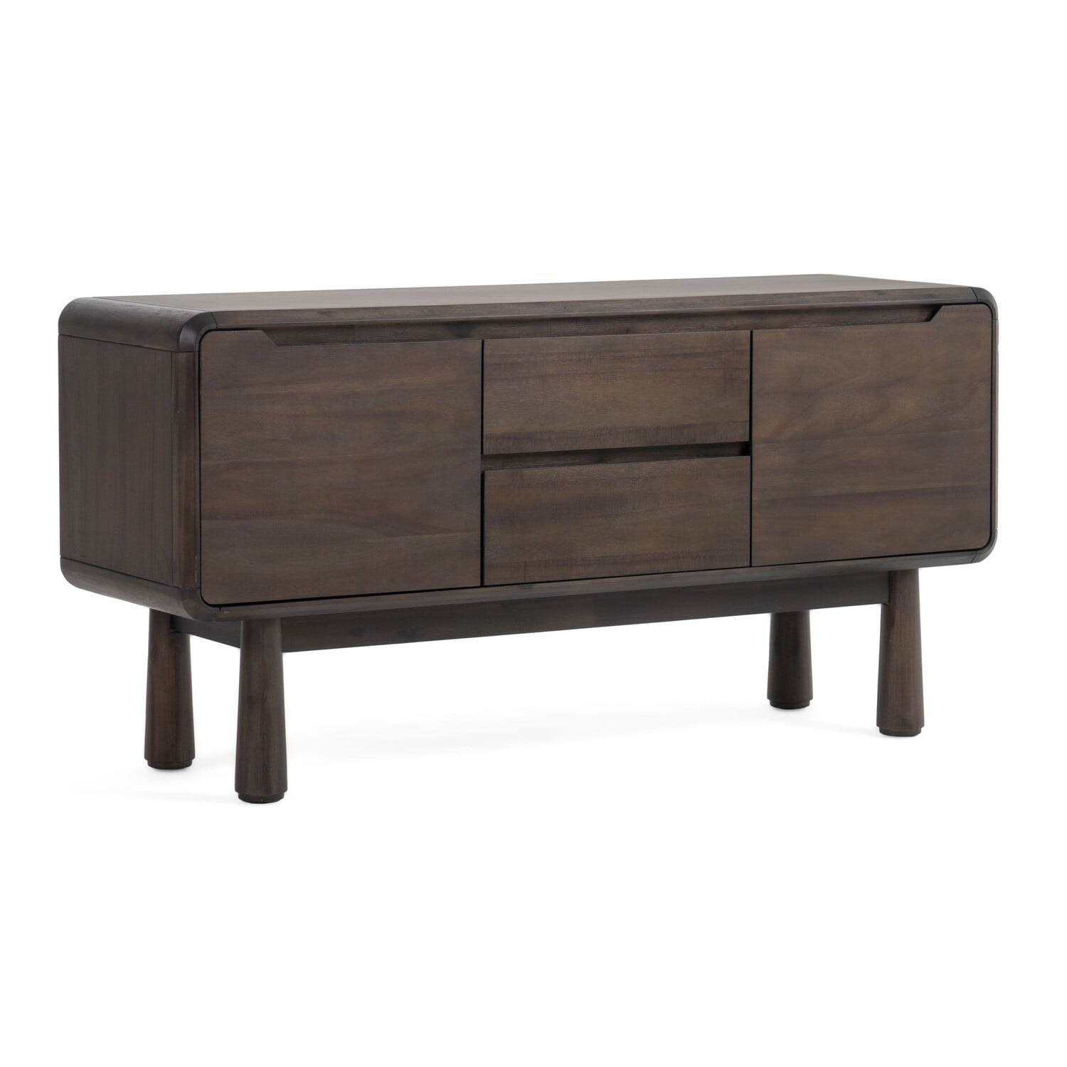 Benjara Cid Seby 50 Inch Sideboard Server Buffet Cabinet Espresso Brown Wood