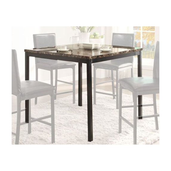 CoUnter Height Table In Metal Frame With Faux Marble Top Black