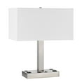 thumbnail image 1 of Colm Table Lamp, 2 Ports and 2 Power Outlets, Brushed Steel 21 Inch, 1 of 7