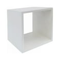 thumbnail image 1 of Benjara Contemporary Style Concrete Cube End Table with Sharp Edges, White, 1 of 5