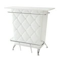 thumbnail image 1 of Contemporary Style Leatherette Padded Bar Table With Button Tufting, White, 1 of 2
