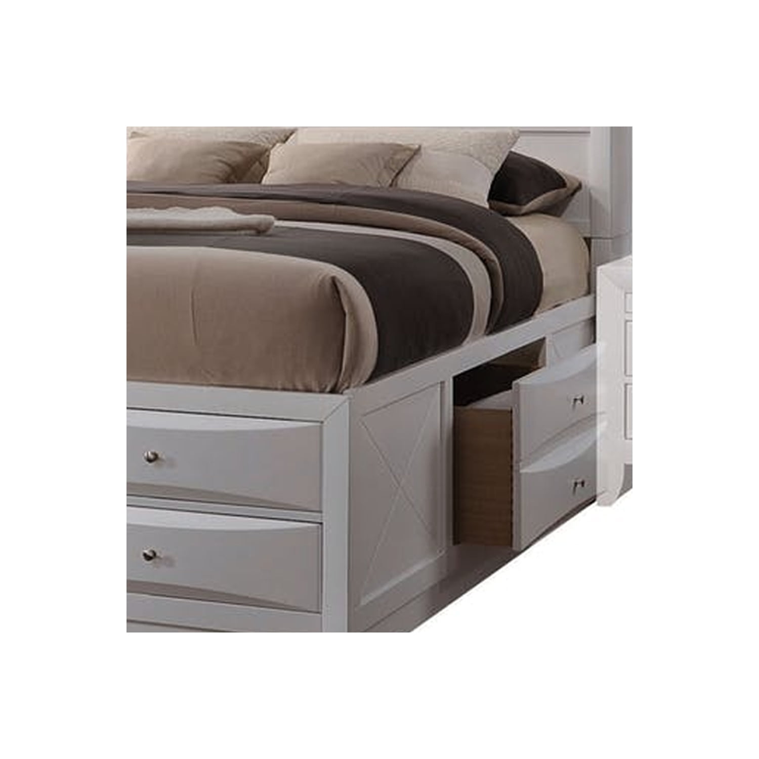 Benjara Contemporary Style Queen Size Wooden Storage Bed with Eight ...