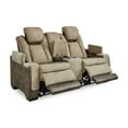 thumbnail image 1 of Corbin Power Reclining Loveseat, 75 Inch, Brown Faux Leather, USB Port, 1 of 5