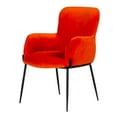 thumbnail image 1 of Benjara Curved Design Fabric Dining Chair with Sleek Tapered Legs, Orange, 1 of 6