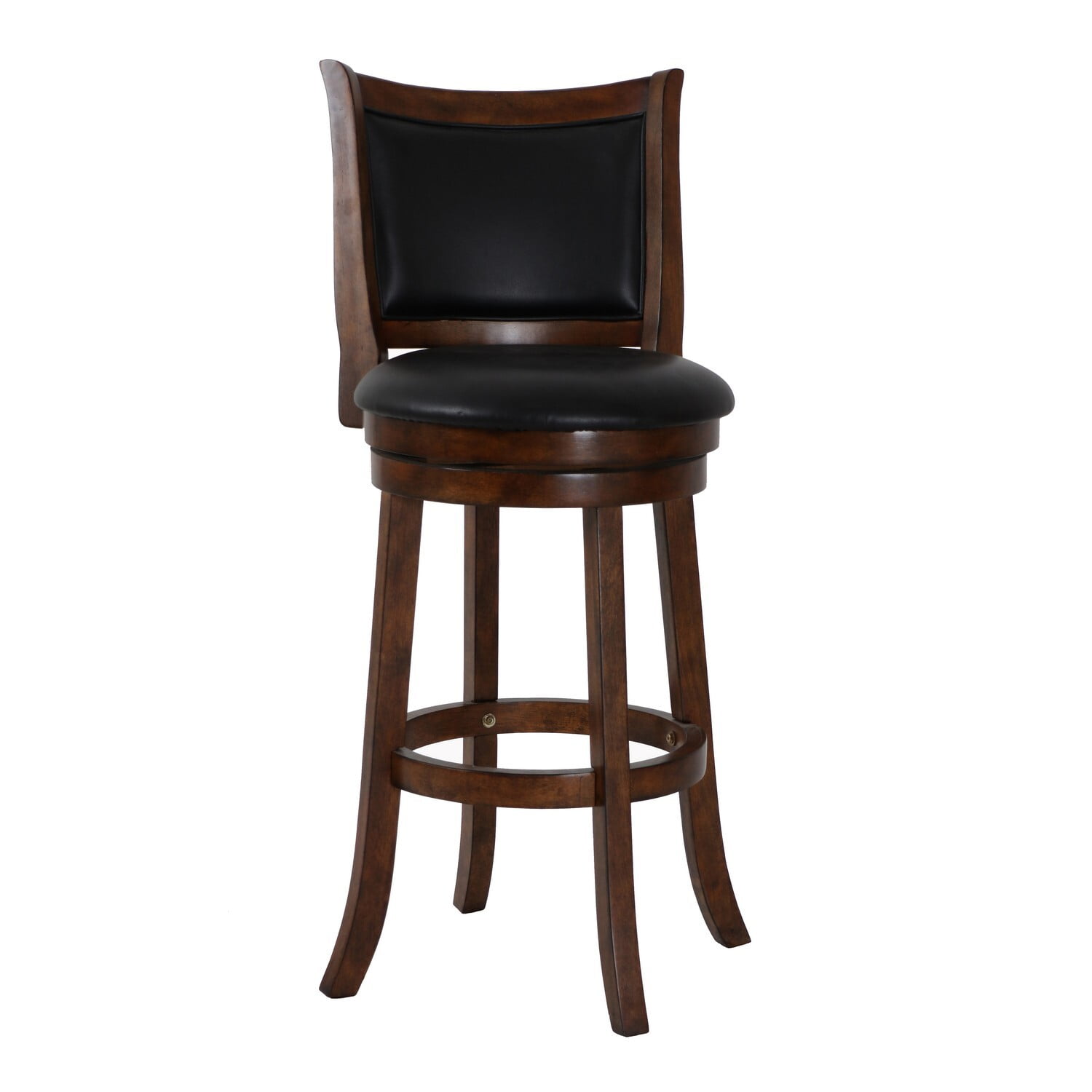 Benjara Curved Leatherette Stool with Nailhead Trim, Set of 2, Gray Benjara 35.39 in. H Brown and Black Leatherette Upholstered Metal