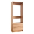thumbnail image 1 of Benjara Dee Modular Closet System- 1 Metal Hanging Rod and 2 Drawer- Oak Brown, 1 of 6