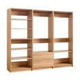 thumbnail image 1 of Dee Modular Closet System, 2 Clothing Racks, 2 Drawers, 6 Shelf, Brown Wood, 1 of 8