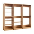 thumbnail image 1 of Dee Modular Closet System, 3 Clothing Racks, 6 Shelves in Oak Brown Wood, 1 of 7