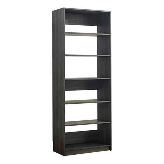 Benjara Dee Modular Closet System- 5 Tier Storage Shelves- Black Wood Finish