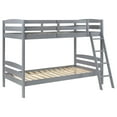 Benjara Diana Twin Over Twin Bunk Bed, Safety Rails, Slanted Ladder