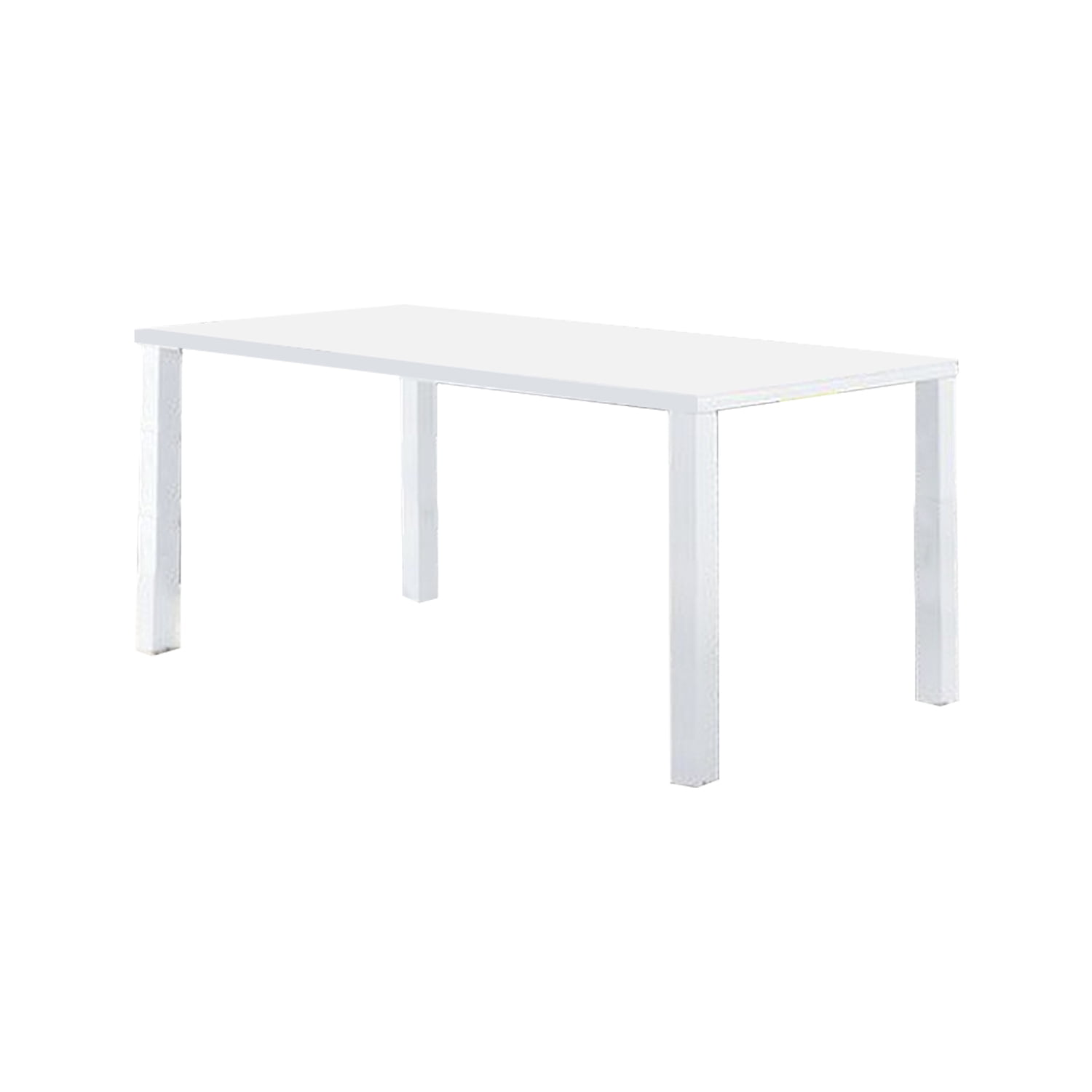 Benjara Dining Table with Rectangular Top and Block Legs, White ...