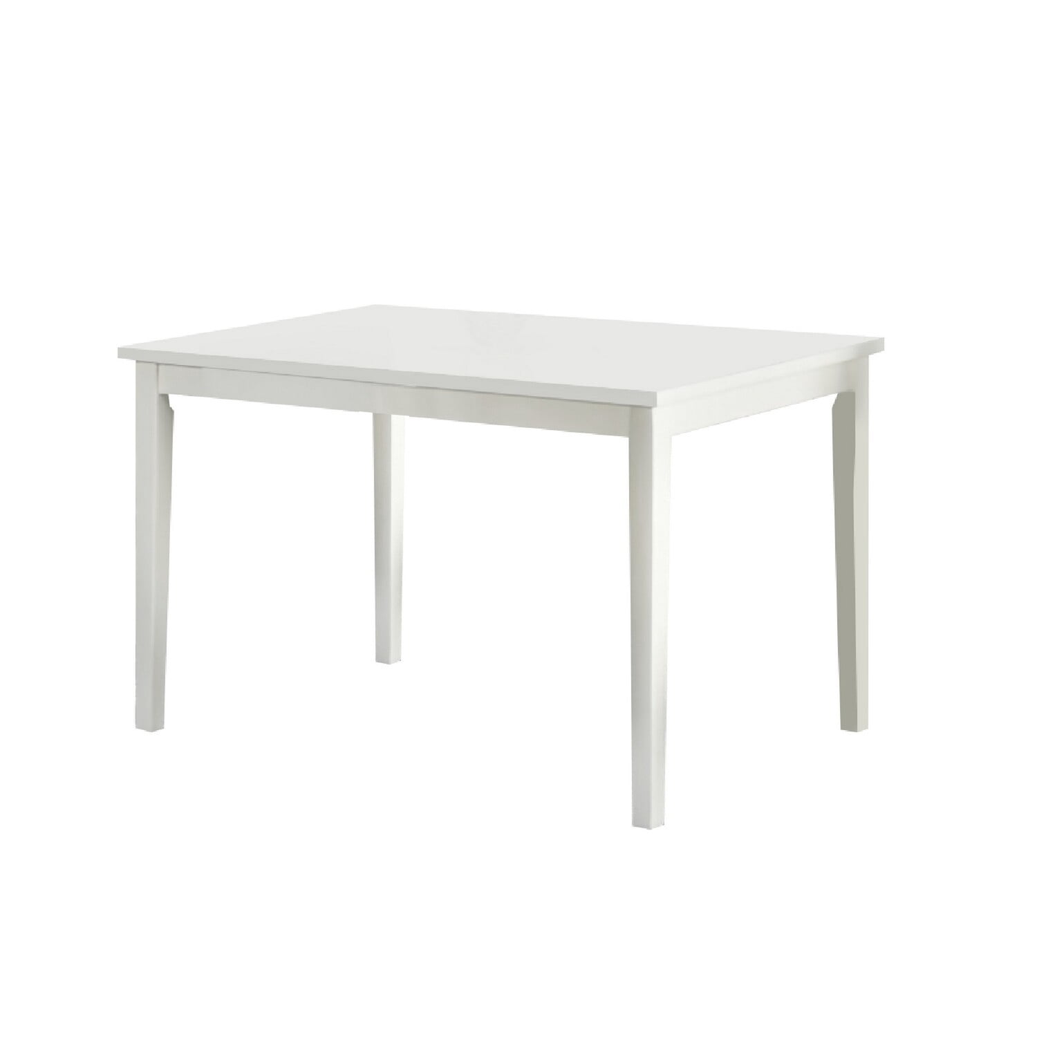 Benjara Dining Table with Rectangular Top and Straight Legs, White ...